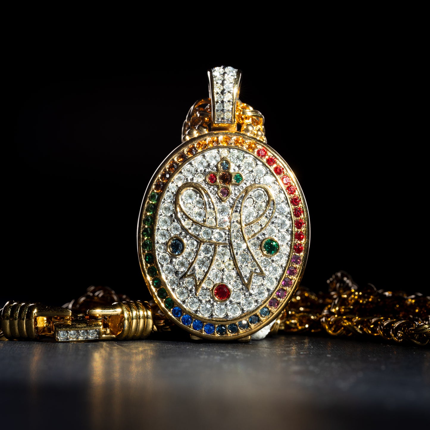 Swarovski Multicolour Crystal Locket Necklace