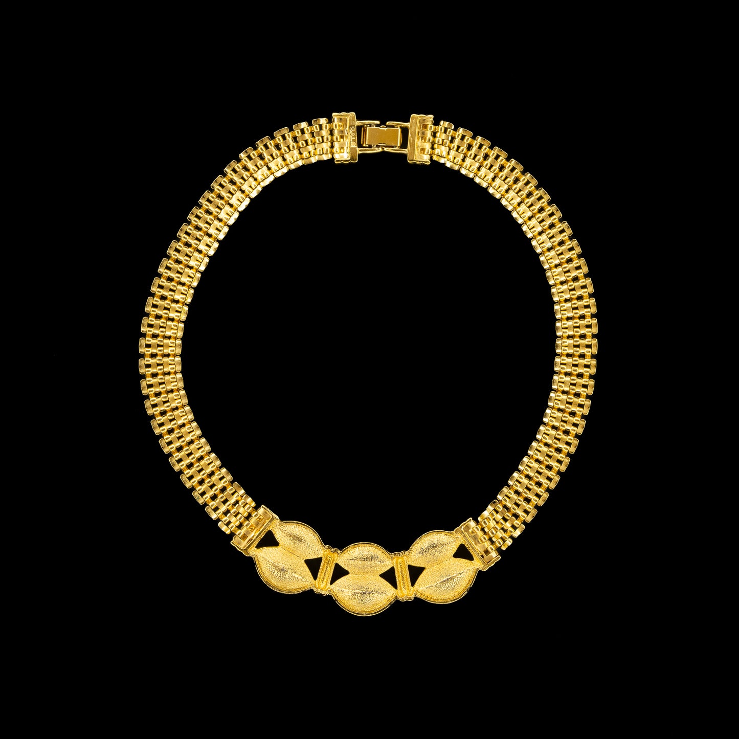 Swarovski Gold Necklace with Raspberry Red Crystals