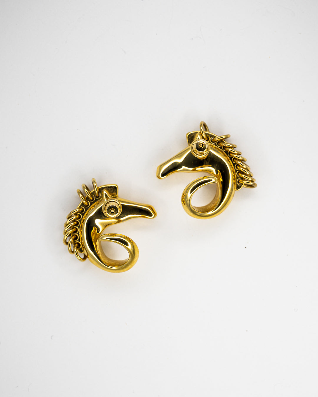 Chloé Gold-Tone Horse Head Earrings with Articulated Detail