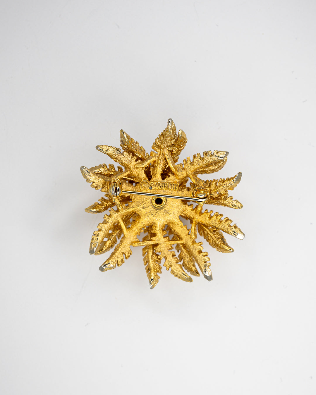 Sarah Coventry Gold-Tone Sunflower Brooch with Amber-Tone Centre