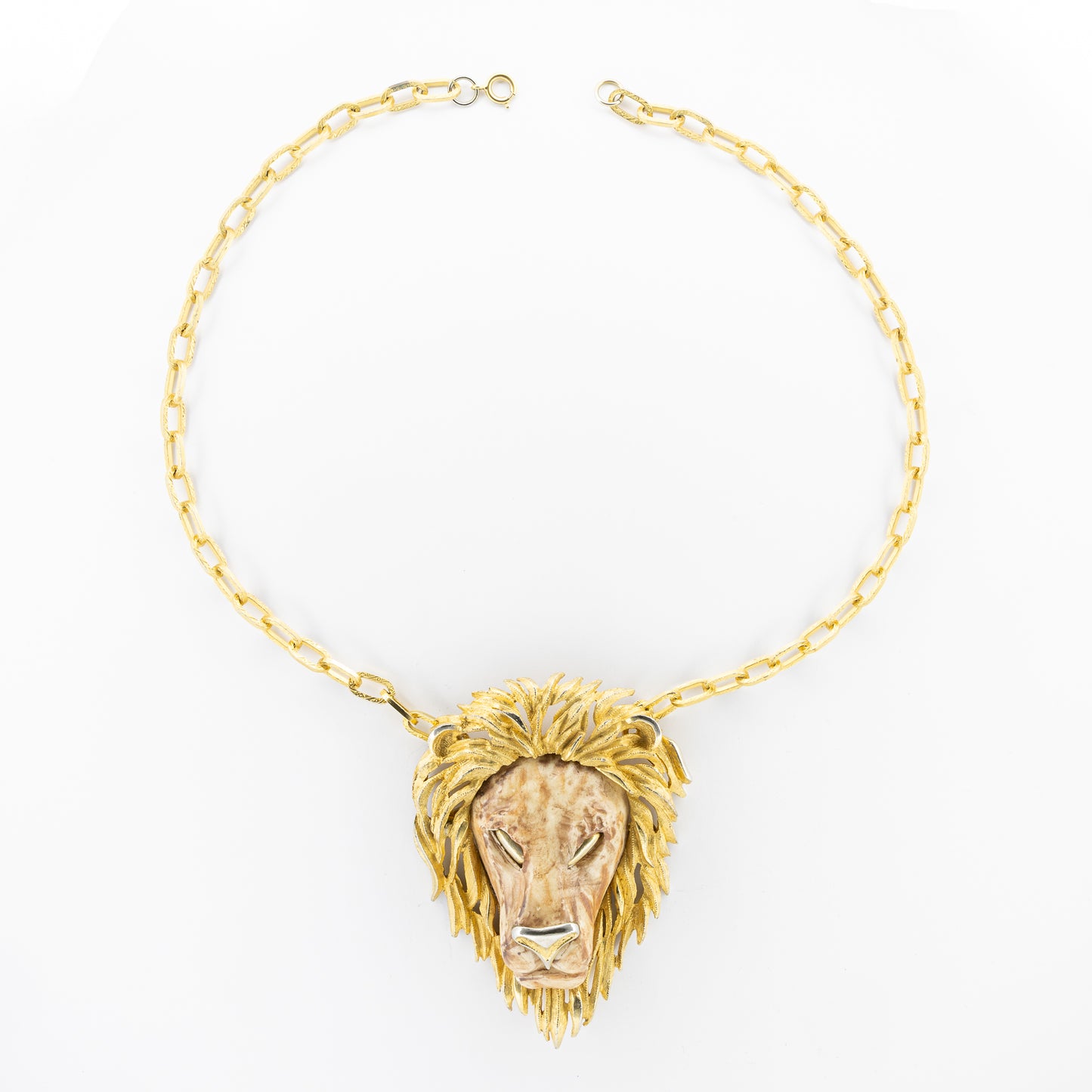 Lion Head Statement Necklace, Attributed to Razza