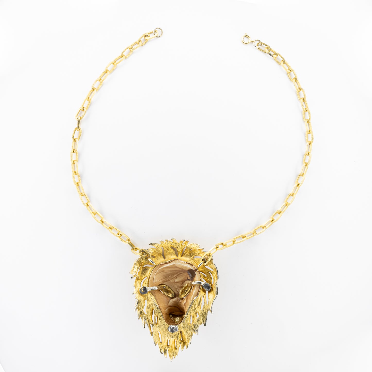 Lion Head Statement Necklace, Attributed to Razza