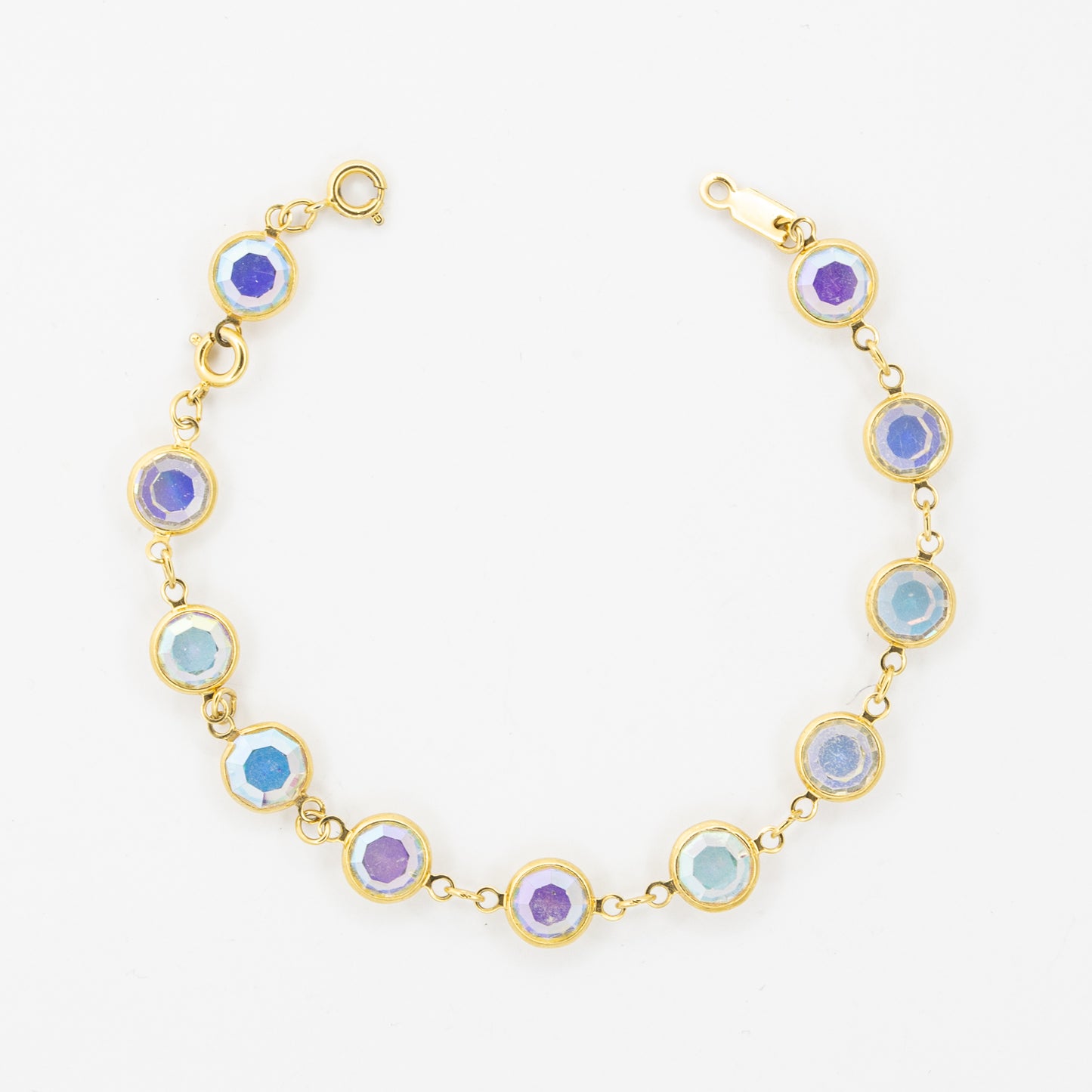 Swarovski Gold-Tone Bezel-Set Pastel Crystal Bracelet