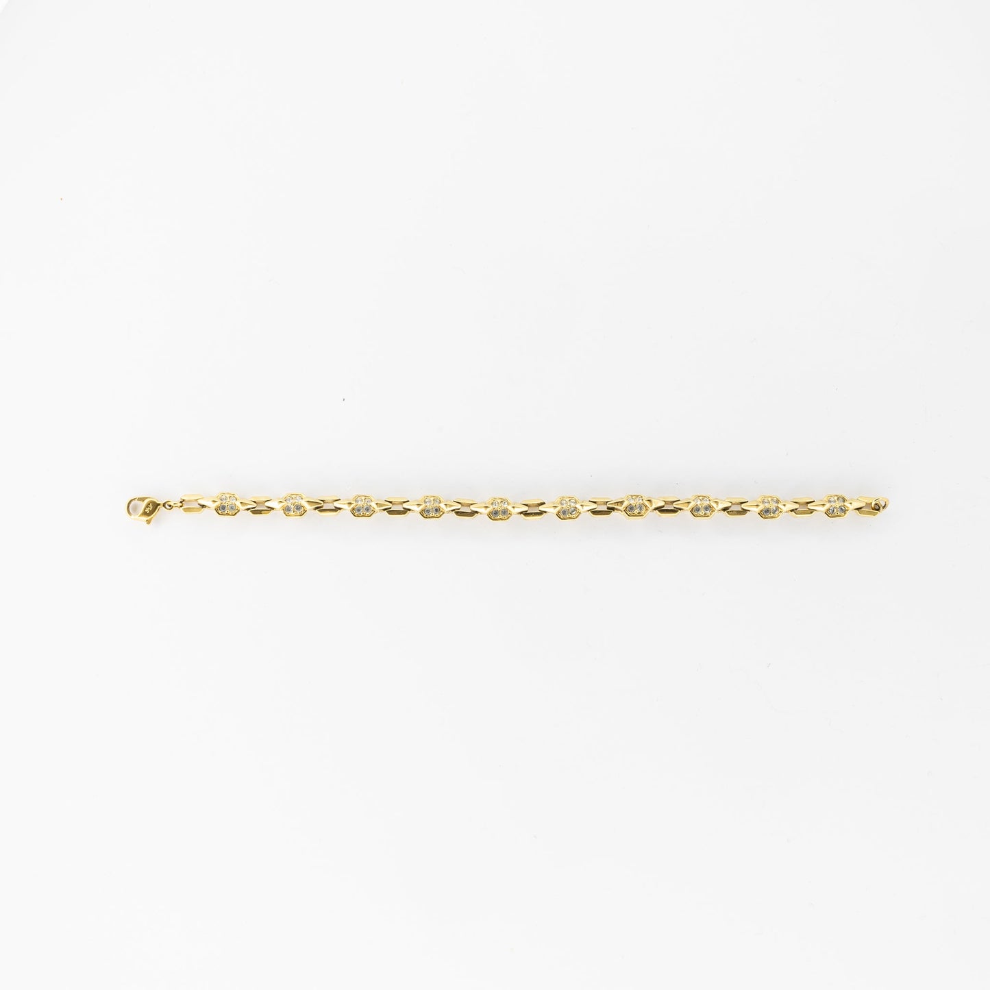 Swarovski Gold-Tone Link Bracelet with Clear Crystal Accents