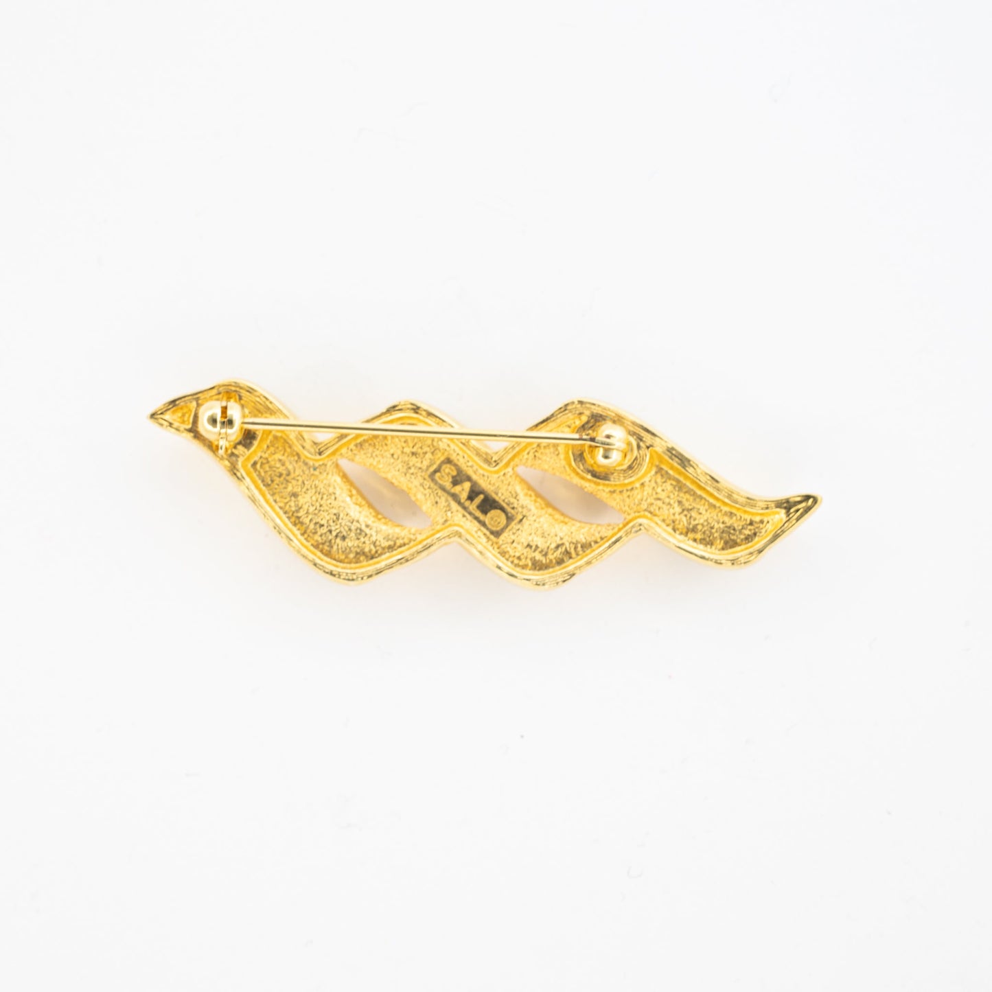 Swarovski Gold Ribbon Brooch with Sapphire Blue Crystals