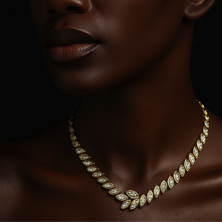 Swarovski Marquise-Cut Crystal Collar Necklace in Gold-Tone Setting