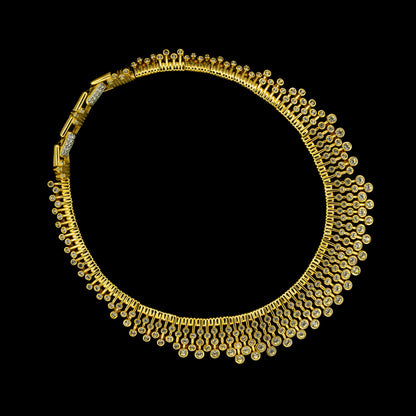 Swarovski Cascade Gold Necklace