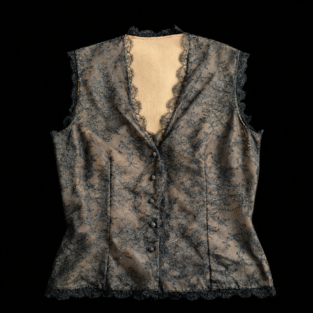 Balmain Lace & Silk Panel Vest