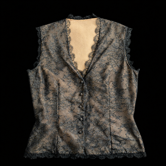 Balmain Lace & Silk Panel Vest