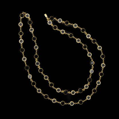 Swarovski Bezel-Set Black and Clear Crystal Necklace