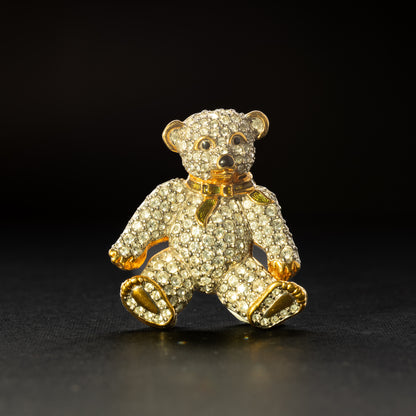 Swarovski Crystal Teddy Bear Brooch