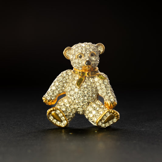 Swarovski Crystal Teddy Bear Brooch