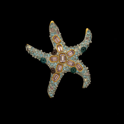 Swarovski Starfish Brooch with Multicolour Crystals