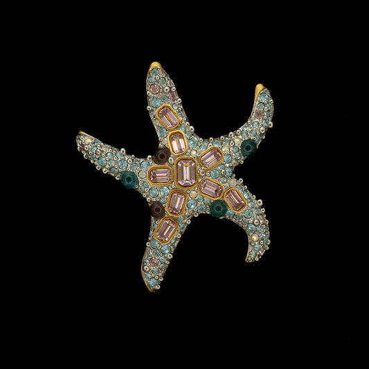 Swarovski Starfish Brooch with Multicolour Crystals