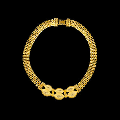 Swarovski Gold Necklace with Raspberry Red Crystals
