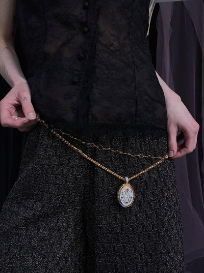 Swarovski Multicolour Crystal Locket Necklace