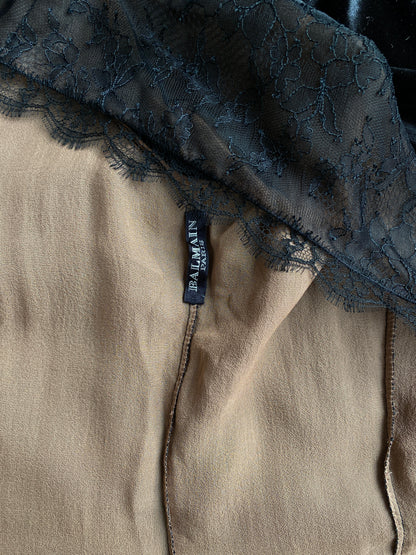 Balmain Lace & Silk Panel Vest