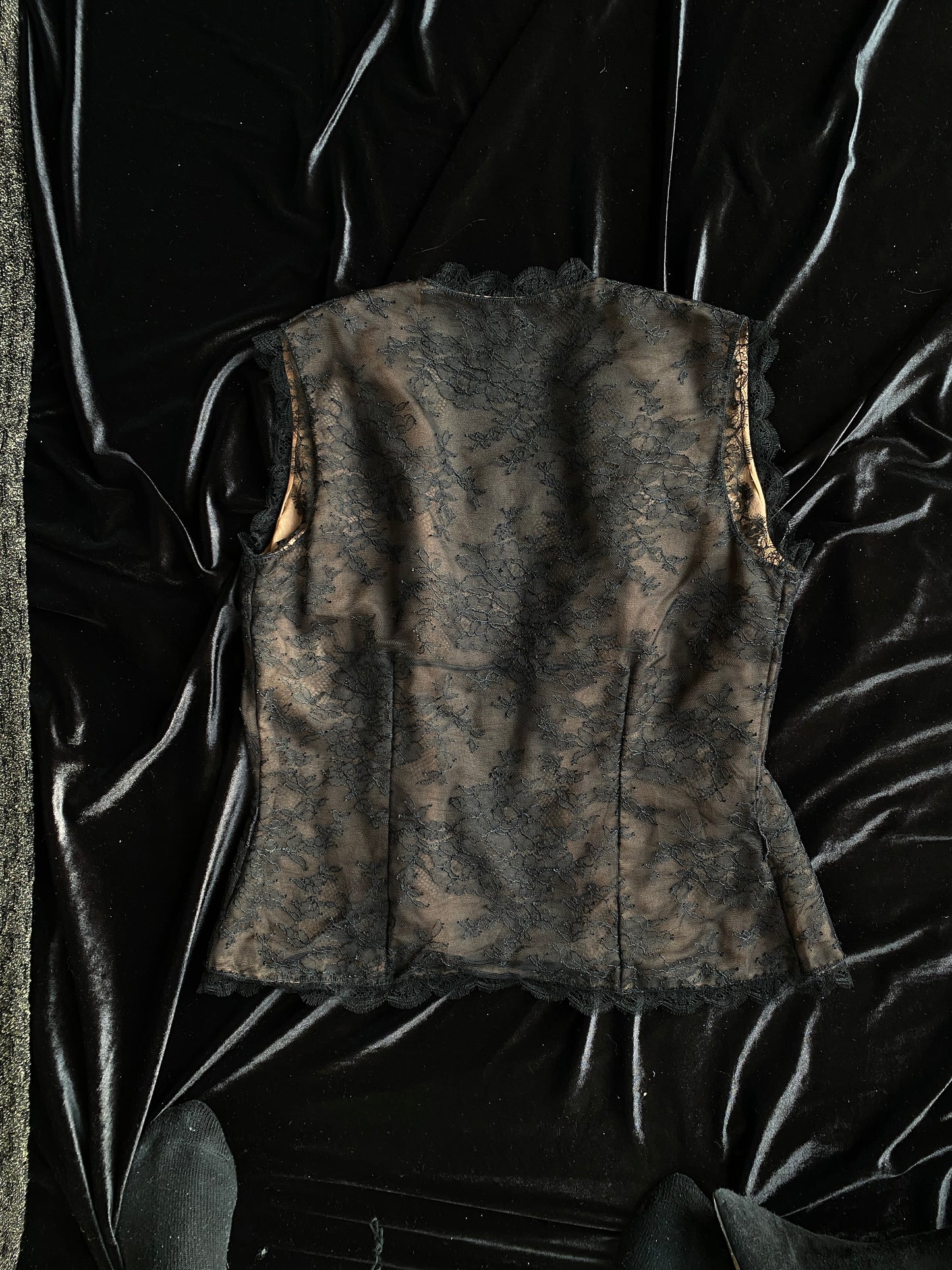 Balmain Lace & Silk Panel Vest