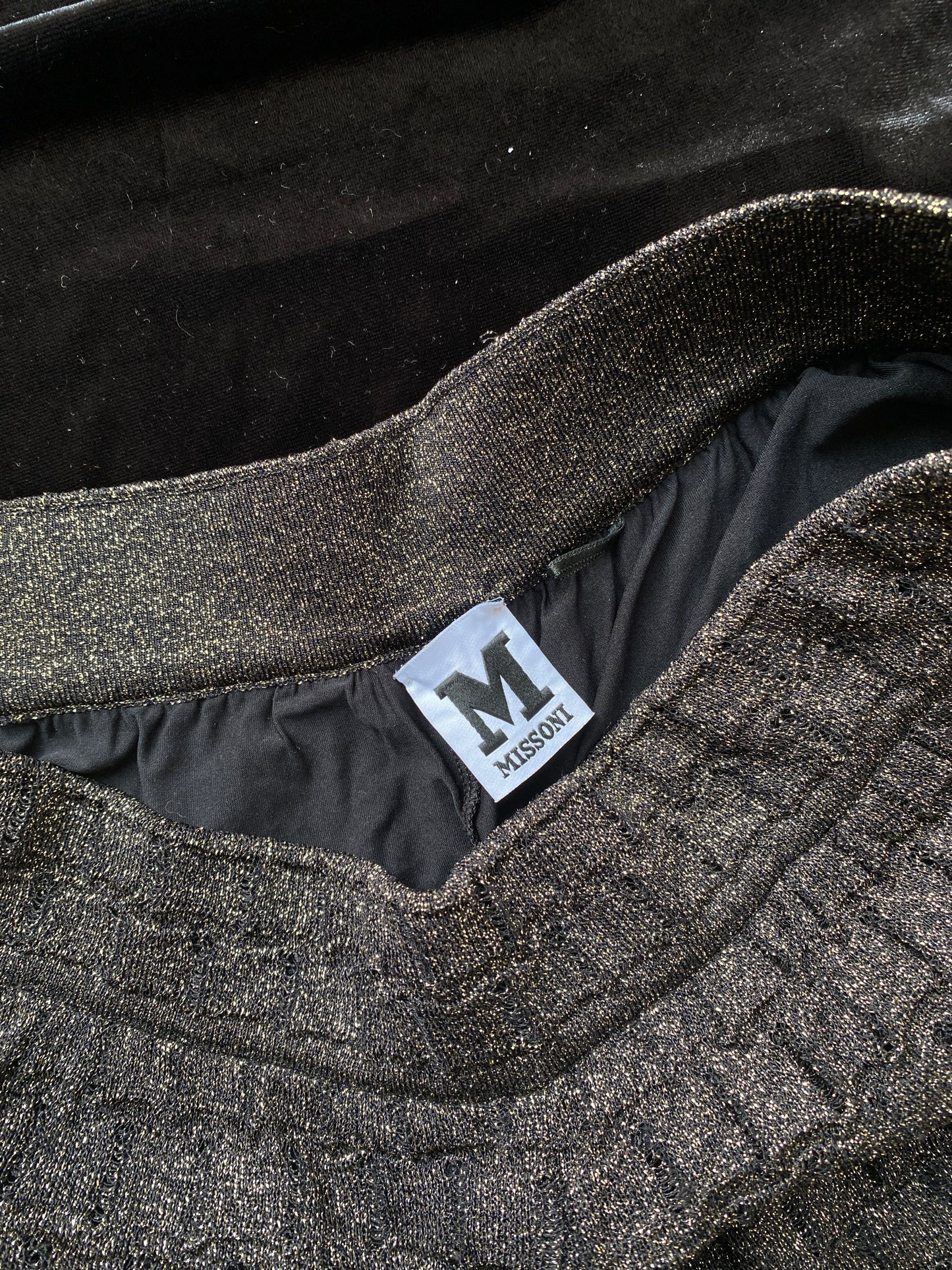 Missoni Gold & Black Lurex Knit Trousers
