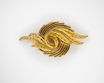 Trifari ‘Swirling Flame’ Gold-Tone Brooch
