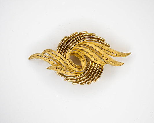 Trifari ‘Swirling Flame’ Gold-Tone Brooch