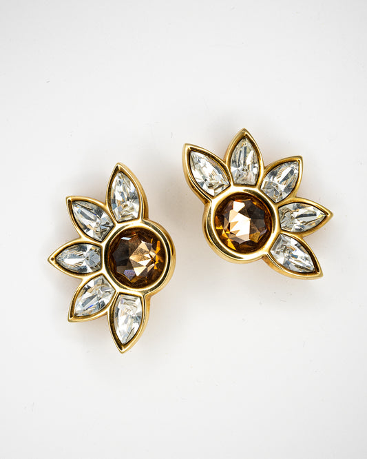 Swarovski ‘Golden Sunburst’ Crystal Earrings
