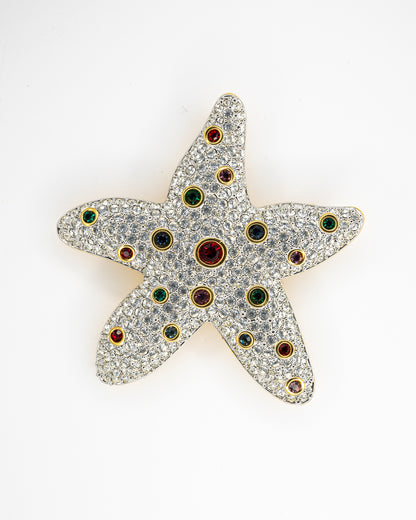Swarovski Multicoloured Crystal Starfish Brooch