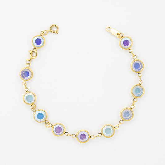 Swarovski Gold-Tone Bezel-Set Pastel Crystal Bracelet