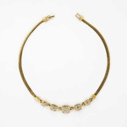 Swarovski Gold-Tone Necklace with Crystal Pavé Square Pendants