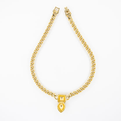 Swarovski Gold-Tone Chain Necklace with Clear Crystal Drop Pendant
