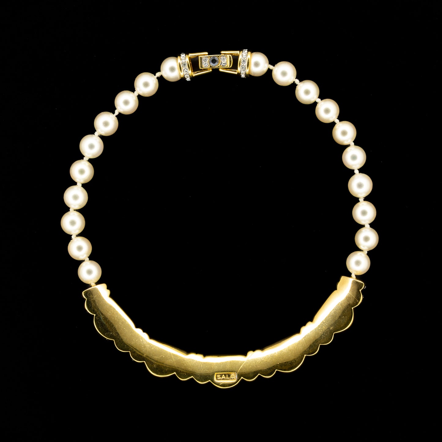 Swarovski Pearl Necklace with Ruby Red Crystal Pendants
