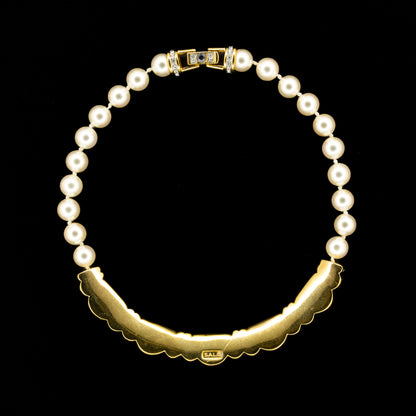Swarovski Pearl Necklace with Ruby Red Crystal Pendants