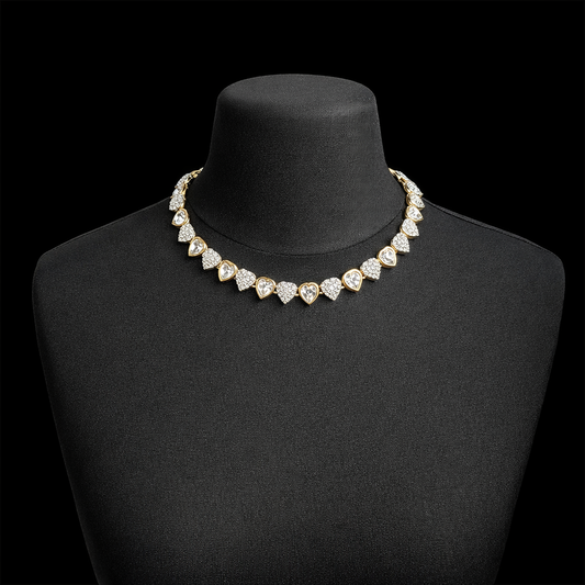 Swarovski Crystal Heart Necklace in Gold Tone