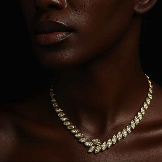 Swarovski Marquise-Cut Crystal Collar Necklace in Gold-Tone Setting