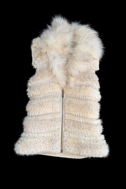 Yves Saint Laurent White Fur Gilet