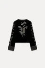 Zara Black Velvet Embroidered Jacket